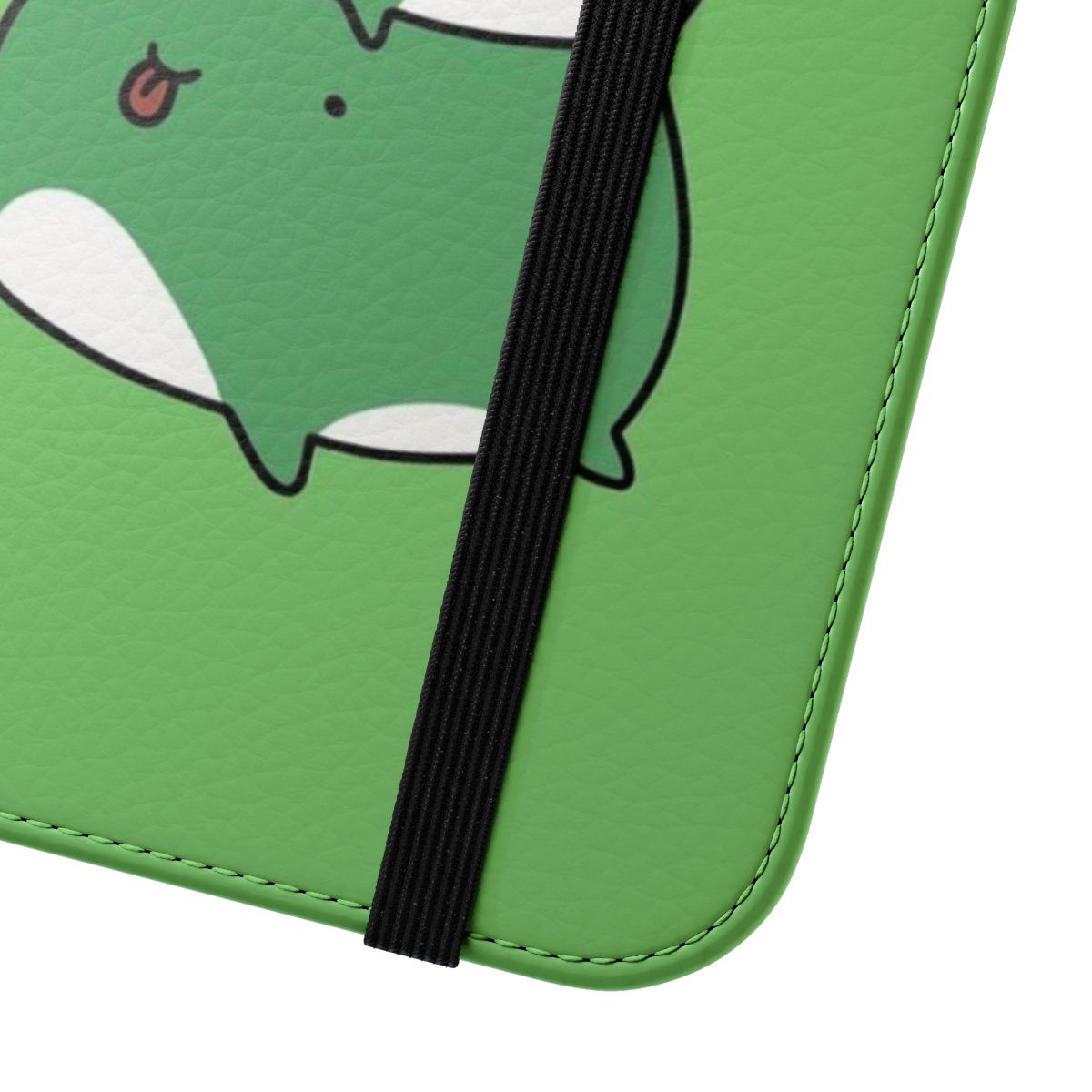 A colorful and playful phone case featuring a stack of adorable cartoon frogs. - Close Up