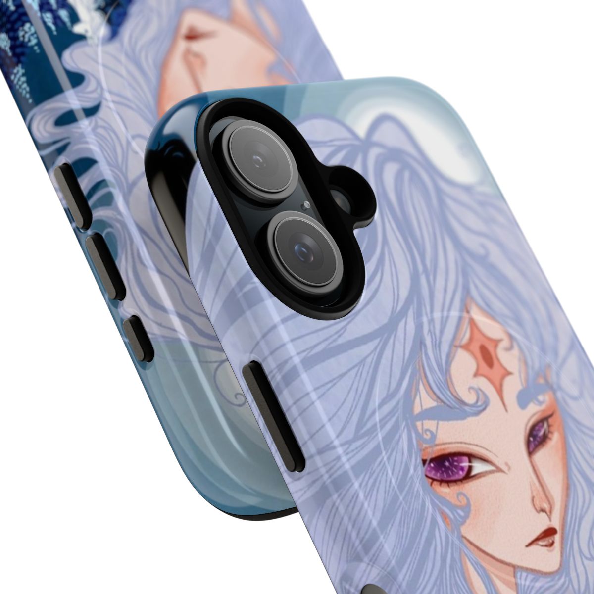 Unicorn phone case with colorful graphic design inspired by the classic fantasy story The Last Unicorn. - Detail