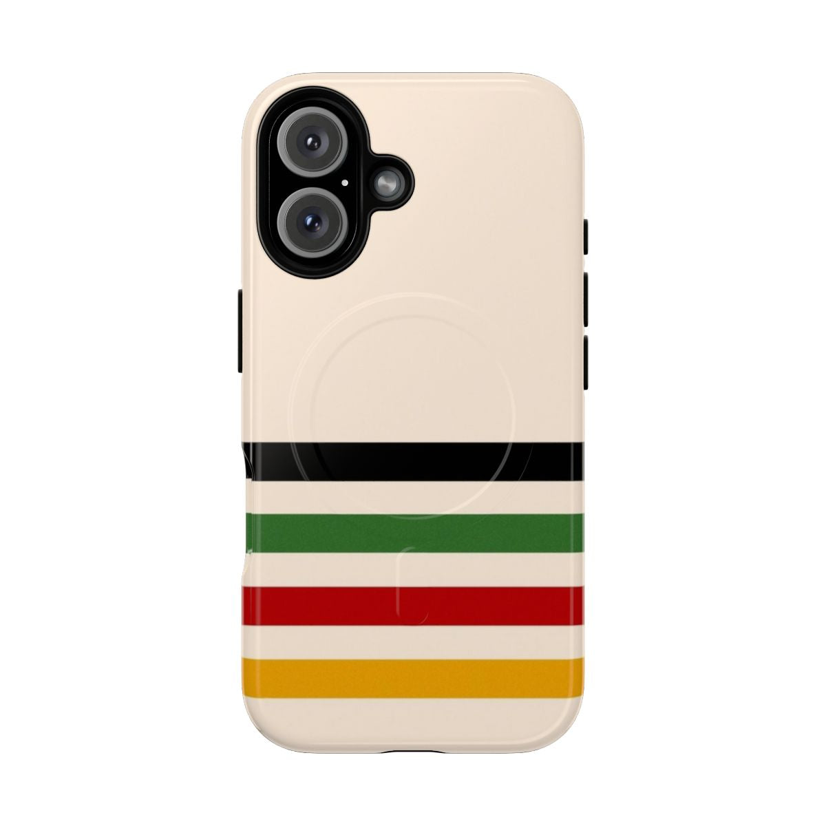 Colorful magnetic tough phone case with Hudson Bay-inspired design