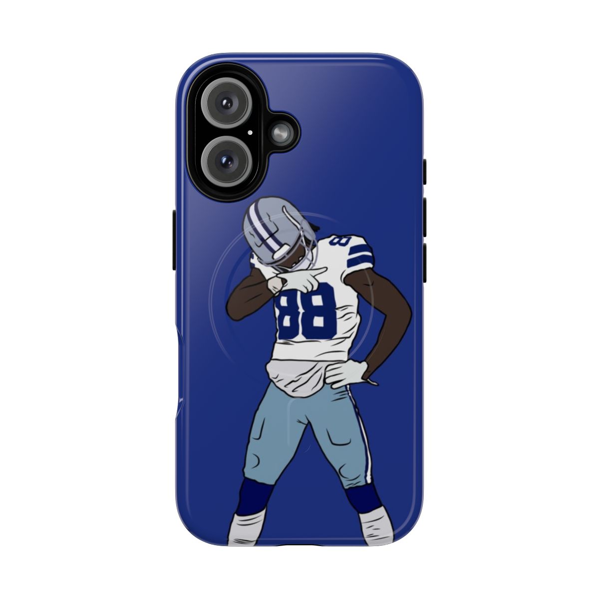 Football phone case featuring CeeDee Lamb's signature touchdown celebration