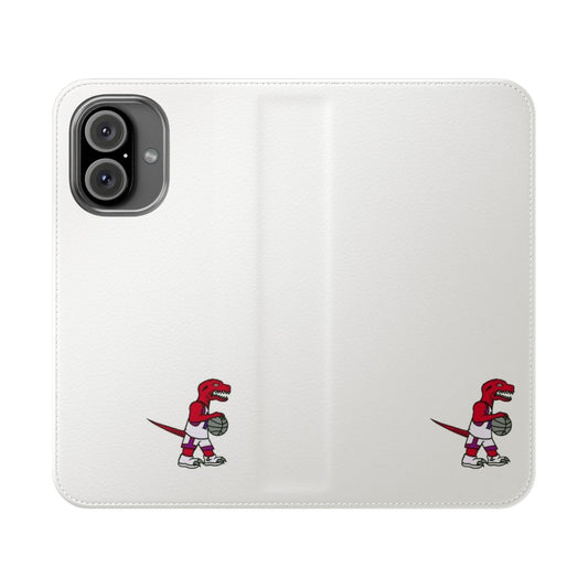 Retro-style Toronto Raptors phone case with The Raptor mascot design