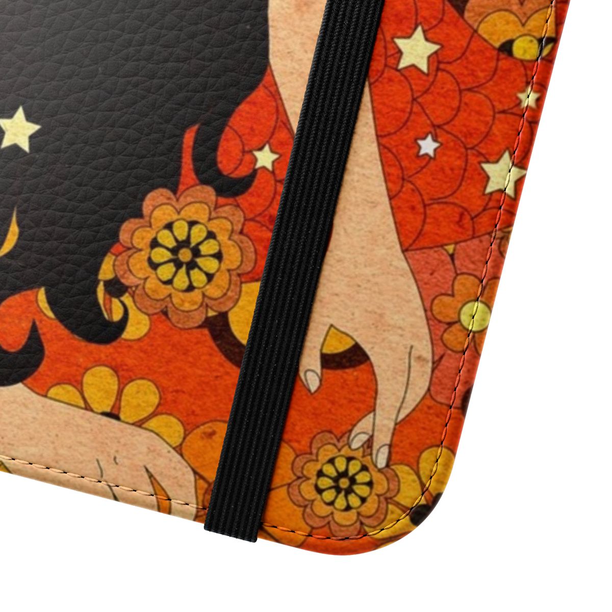 Cosmic Mermaid Retro Phone Case with Psychedelic Mermaid Design - Close Up