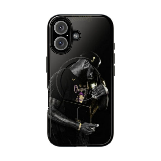 Tough magnetic phone case featuring a Lebron James-inspired design for basketball fans.