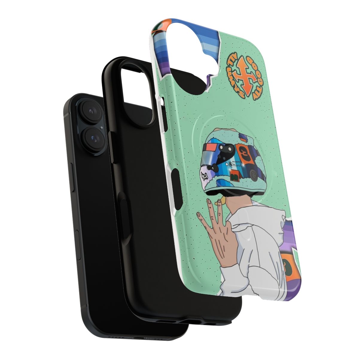 Durable phone case featuring Daniel Ricciardo's name and team colors - Layers