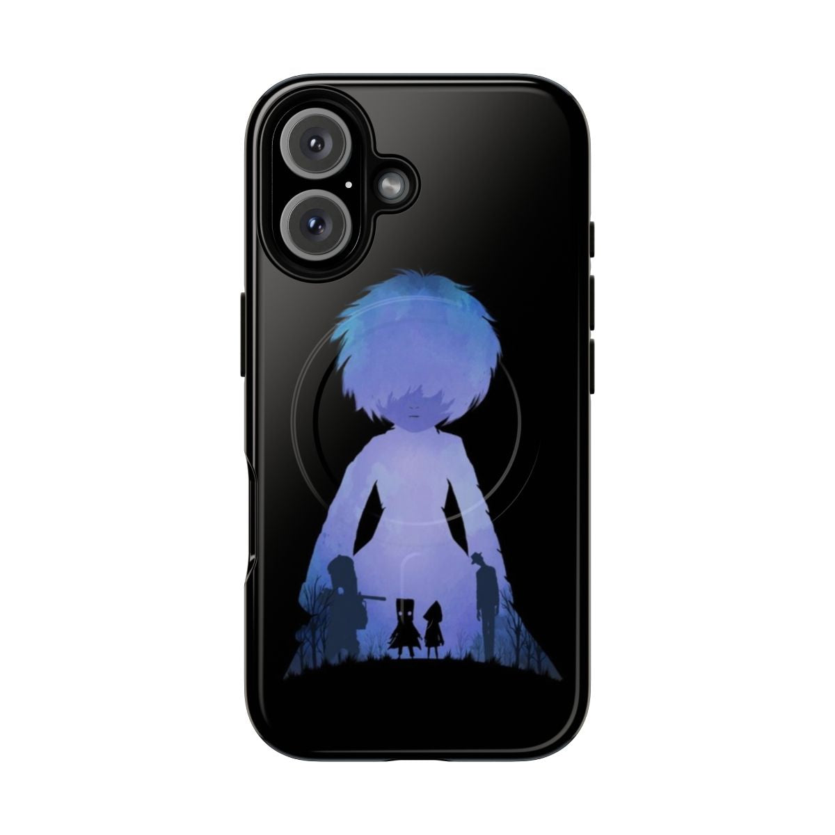 Magnetic tough phone case with a Little Nightmares-inspired illusion design