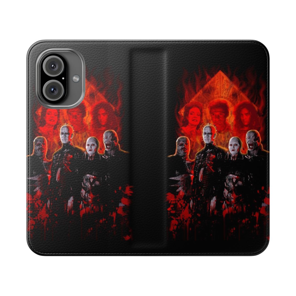 Cenobites Inspired Puzzle Box Flip Cover Phone Case with Pinhead Design