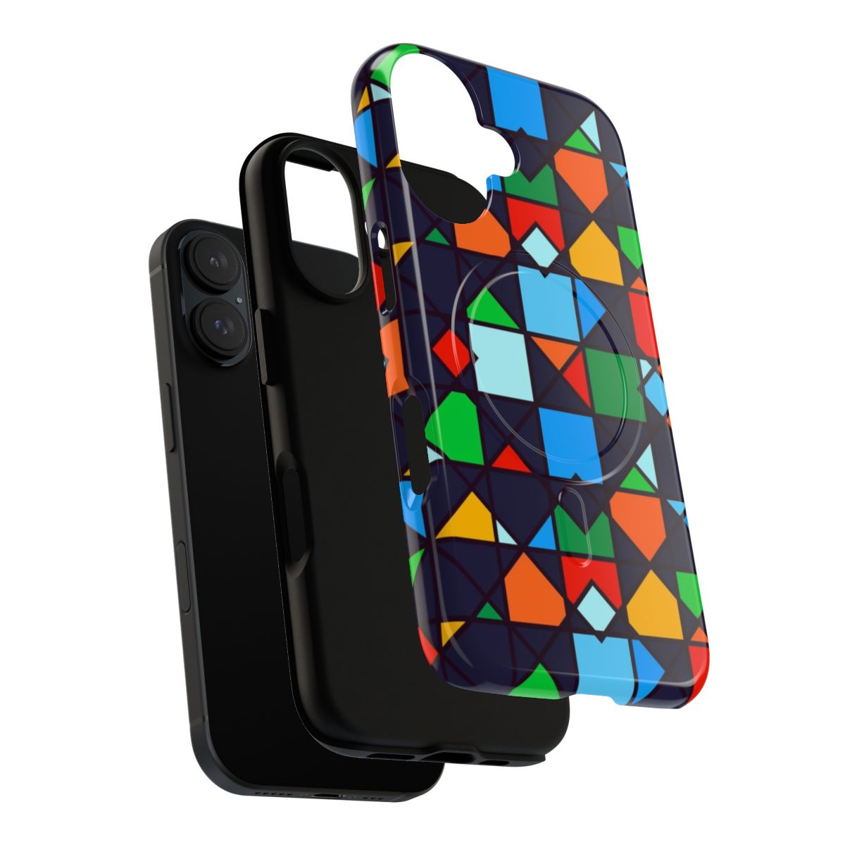 Colorful geometric and architectural pattern phone case - Layers