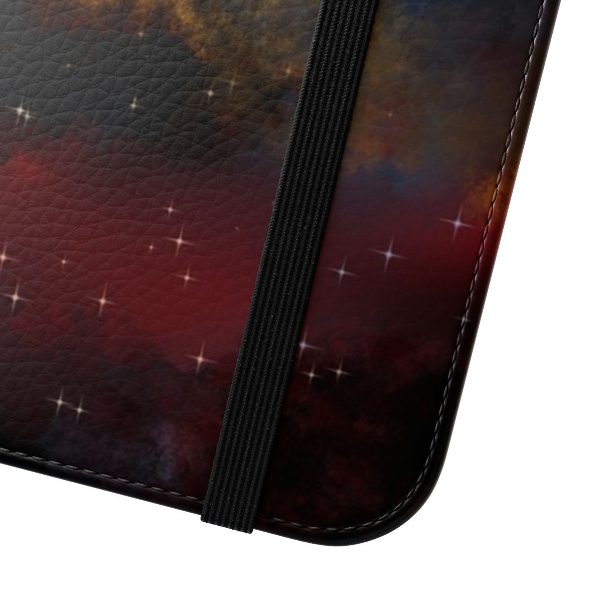 Star Trek-inspired digital painting phone case featuring the USS Enterprise and cosmic imagery - Close Up