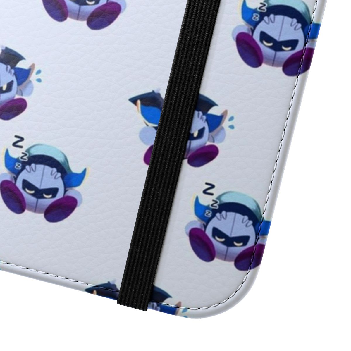 Meta Knight inspired flip cover phone case for smartphones - Close Up