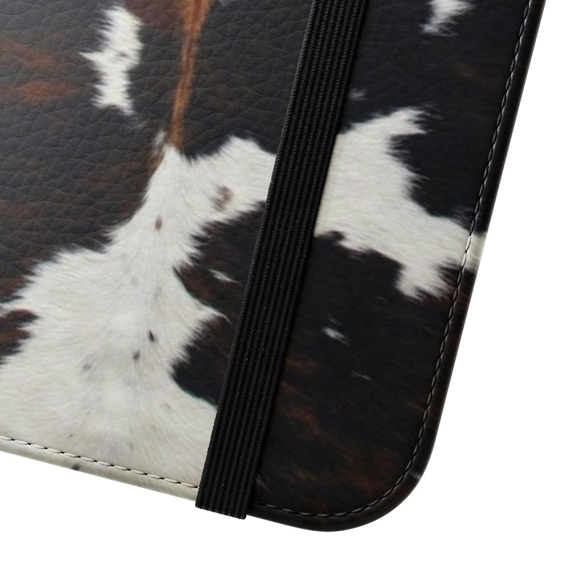 Cowhide Phone Case with Unique Cattle Skin Pattern - Close Up