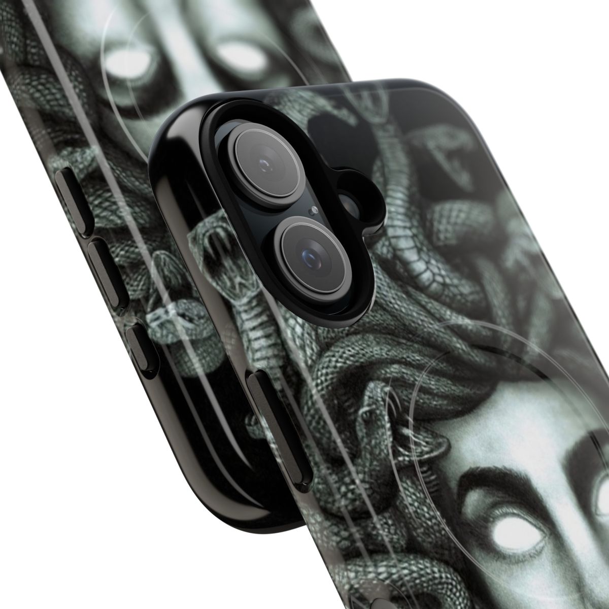 Medusa Magnetic Tough Phone Cases featuring a mythological gorgon design - Detail