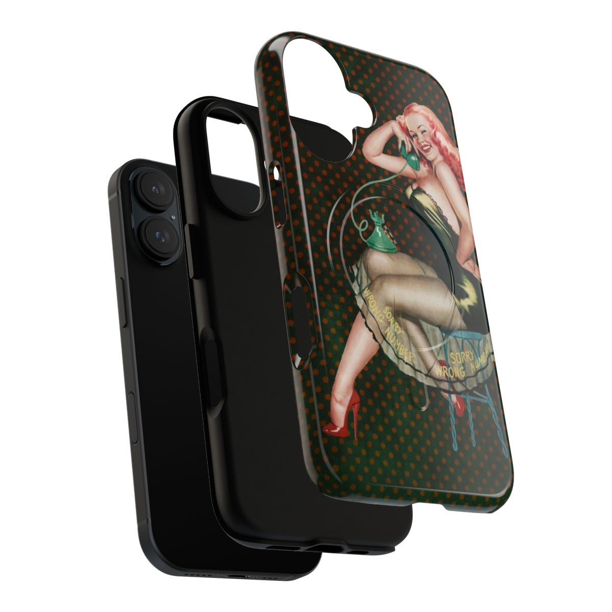 Retro pin-up style magnetic and tough phone case - Layers