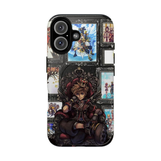 Magnetic phone case featuring Kingdom Hearts characters and throne design