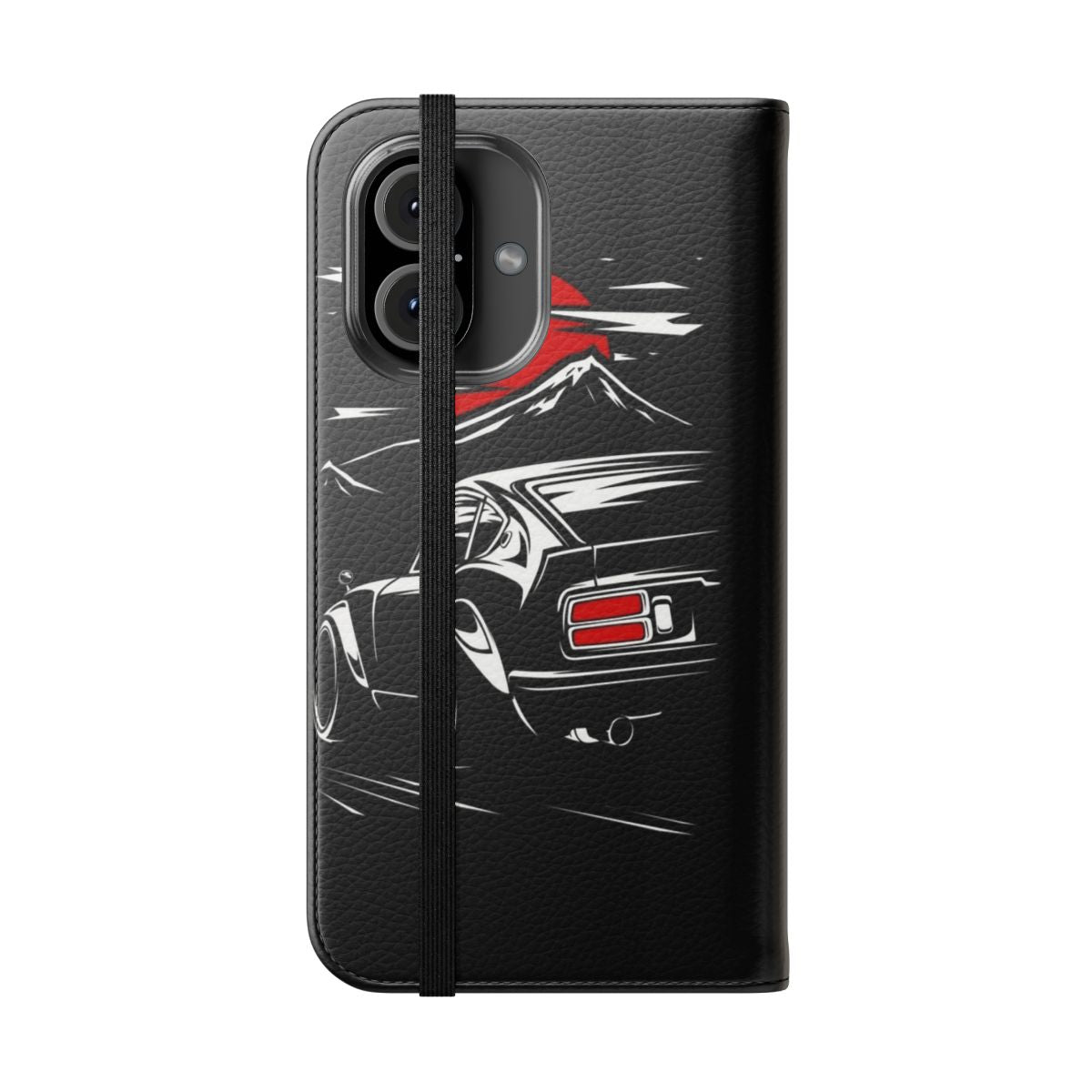 Datsun 240z-inspired flip cover phone case - Folded Front