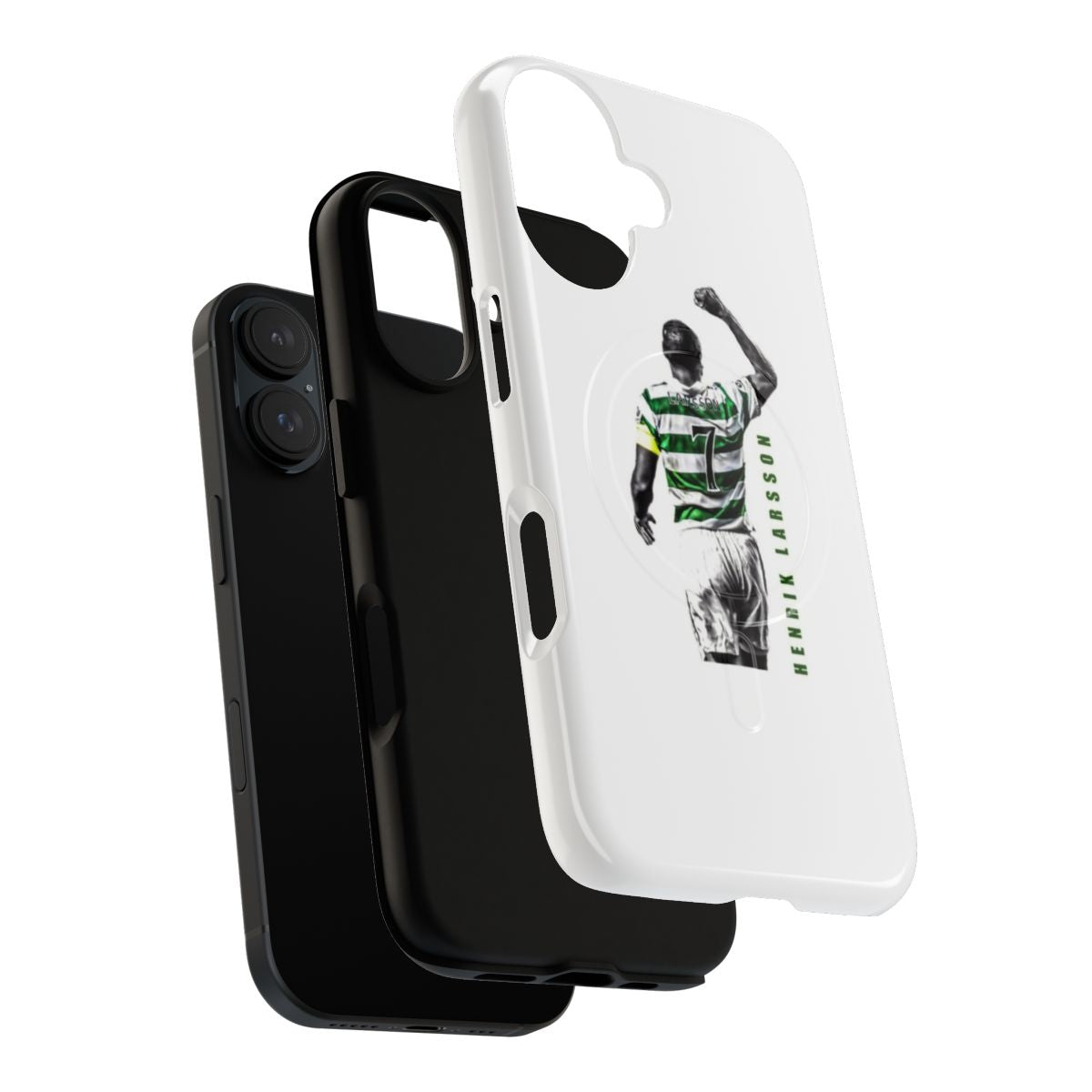 Magnetic Celtic Football Club phone case featuring custom artwork of Celtic legend Henrik Larsson - Layers