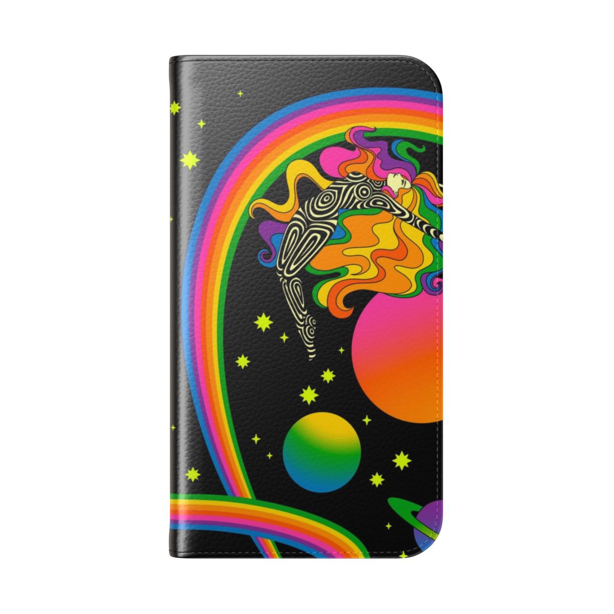 Vibrant cosmic, retro, psychedelic phone case cover. - Folded Back