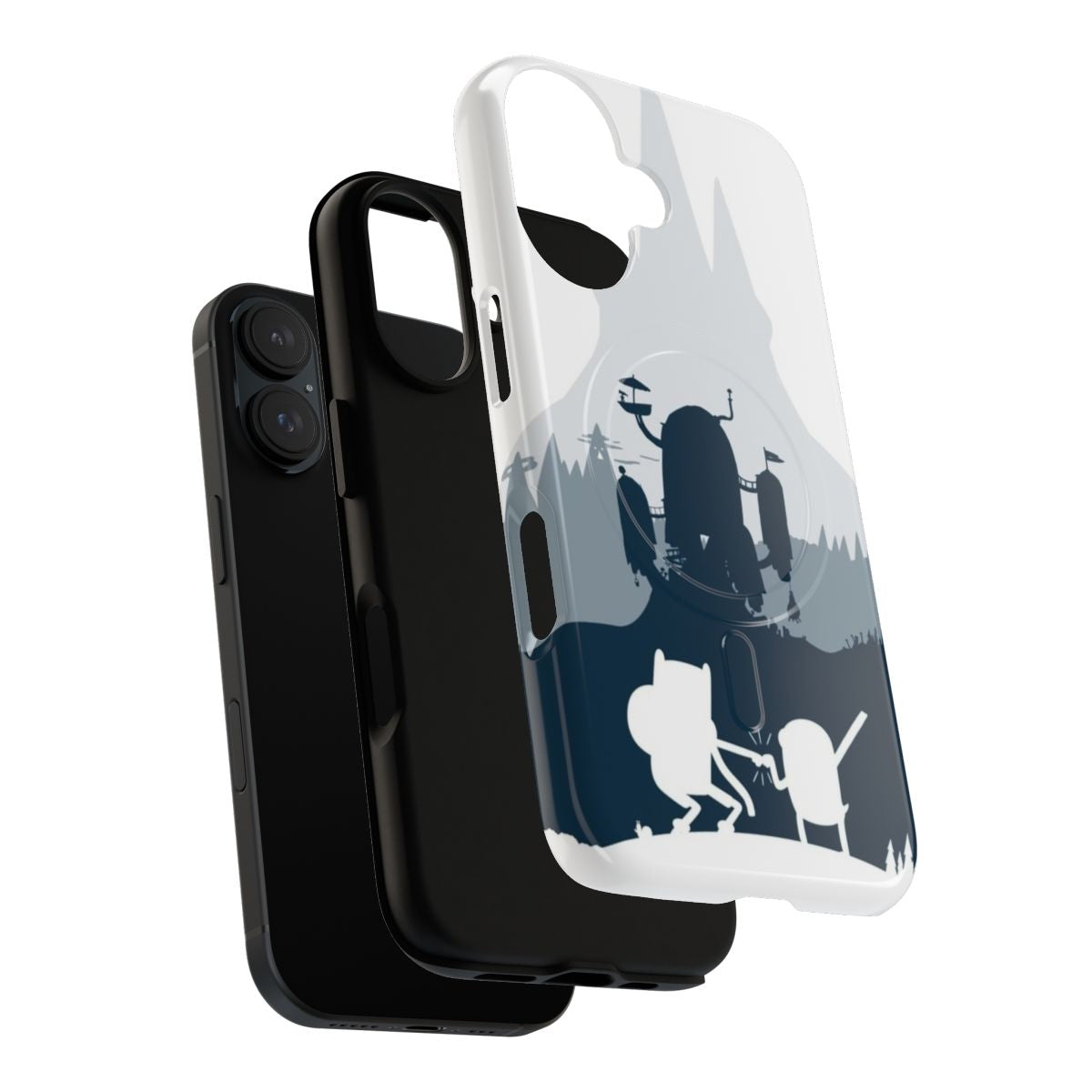 Silhouette illustration of Ice King from the TV show Adventure Time on a tough, magnetic phone case - Layers