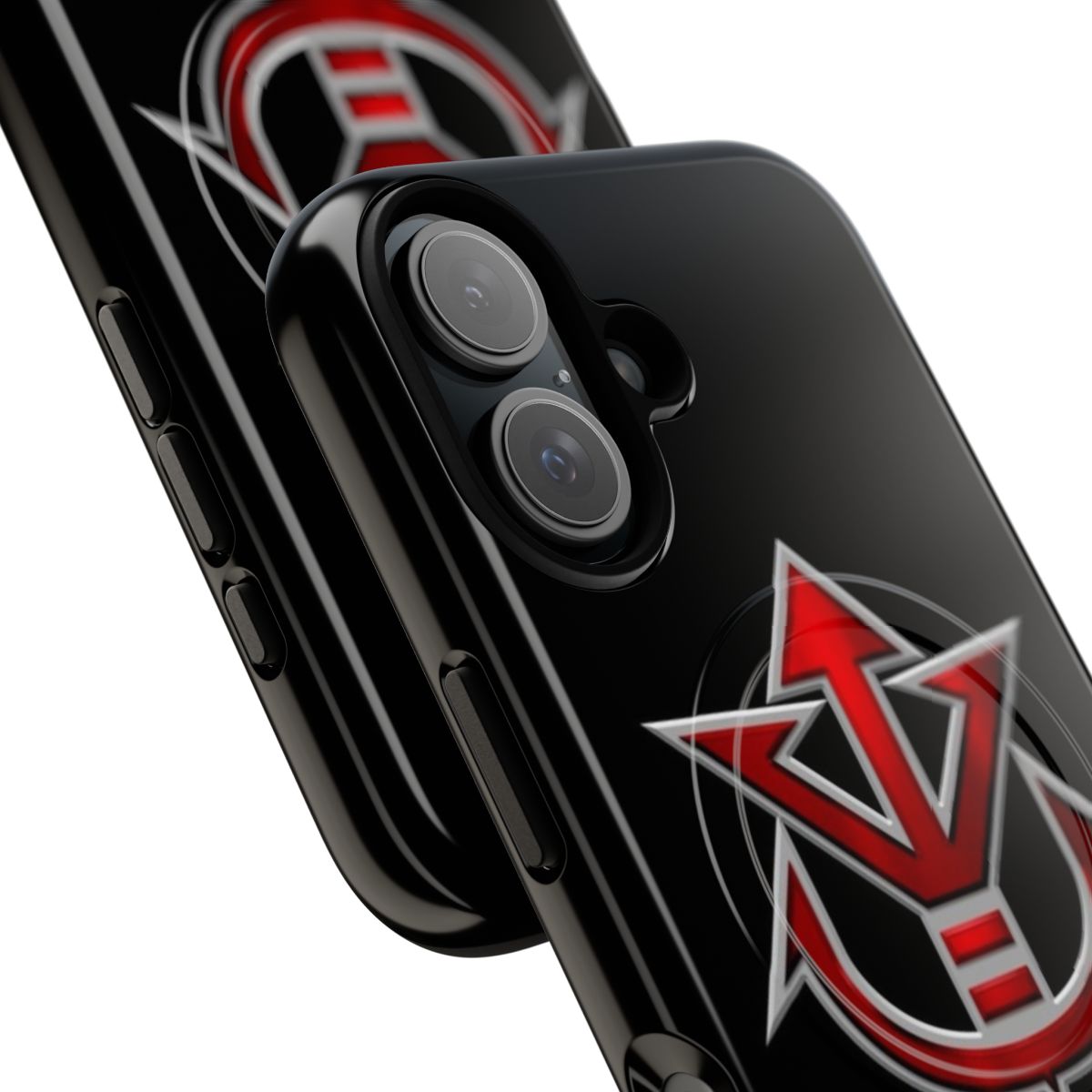 Magnetic tough phone case with anime-inspired royal symbol design - Detail