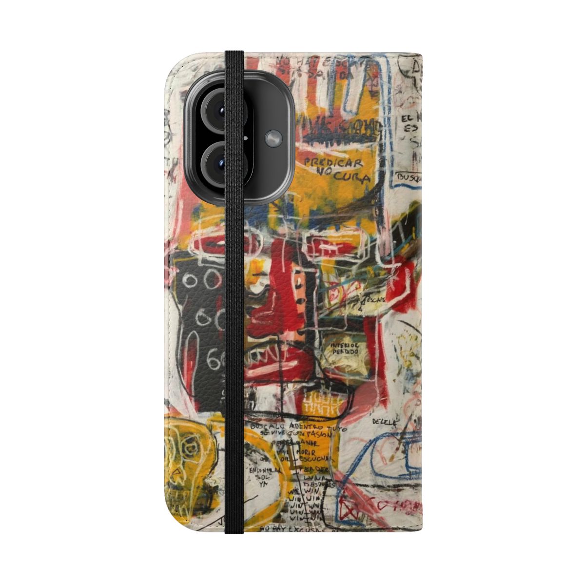 Portrait skull design flip cover phone case - Folded Front