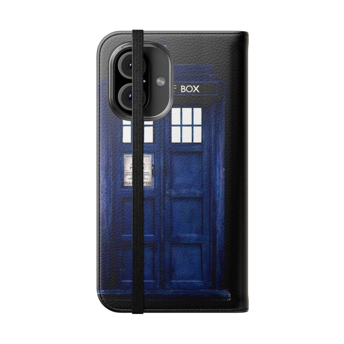 Sci-Fi TARDIS Inspired Flip Cover Phone Case - Folded Front