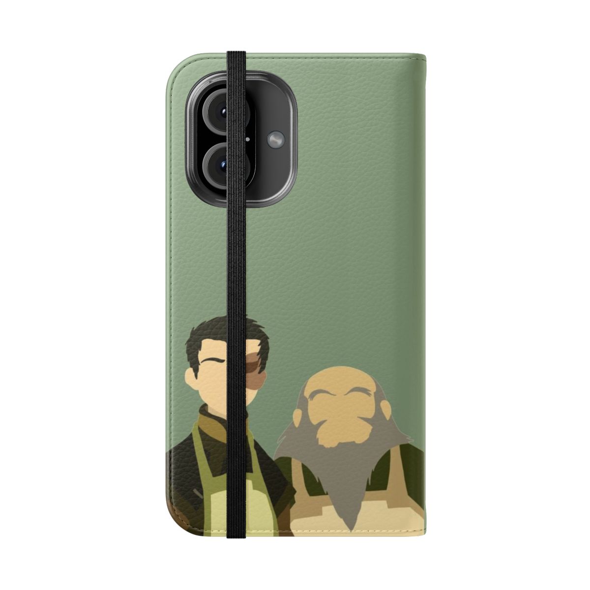 Avatar the Last Airbender inspired flip cover phone case featuring Prince Zuko and Uncle Iroh - Folded Front