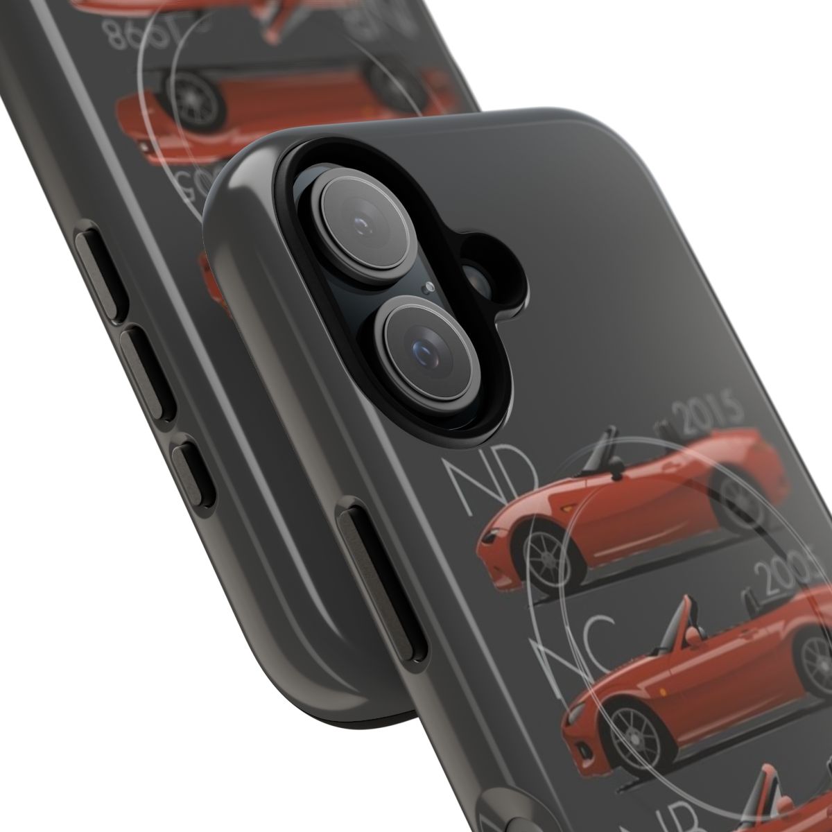 Magnetic Tough Phone Case featuring the evolution of the Mazda MX-5 Miata - Detail