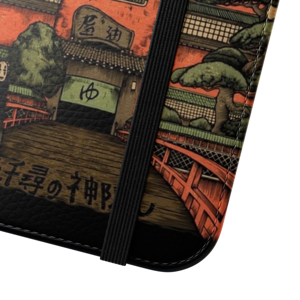 Anime-inspired phone case featuring Chihiro, No Face, and the Yokai Bathhouse from the popular Japanese animation. - Close Up