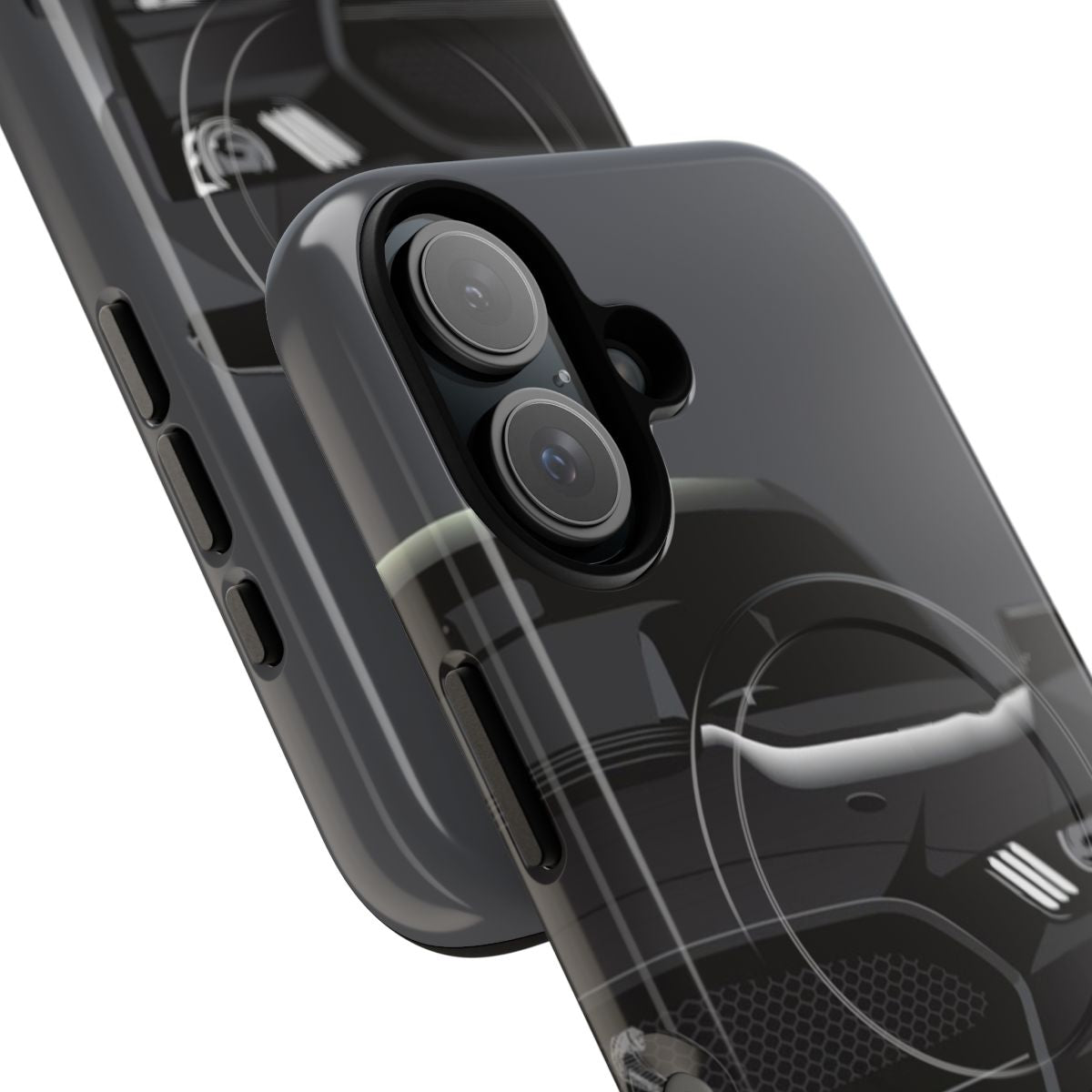 Black phone case with Shelby GT 500 design - Detail