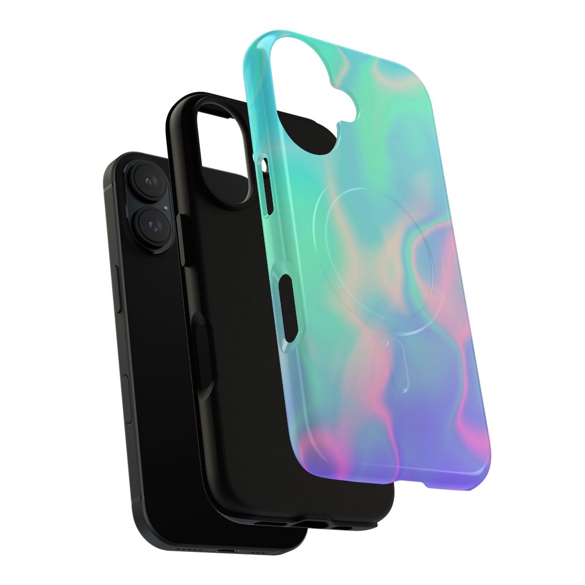 Colorful holographic iridescent minimalist phone case - Layers