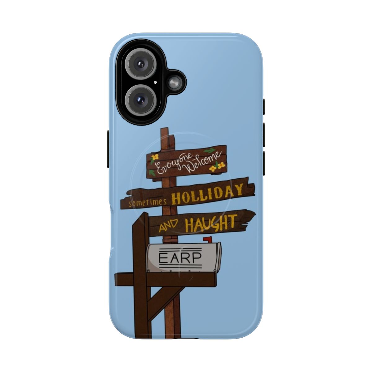 Wynonna Earp inspired phone case featuring the Earp Homestead mailbox design