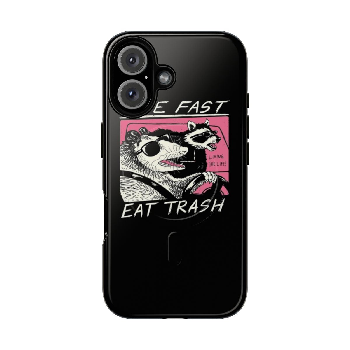 Magnetic Tough Retro Phone Case with Sonic Youth, Raccoon, and Sloth Graphic