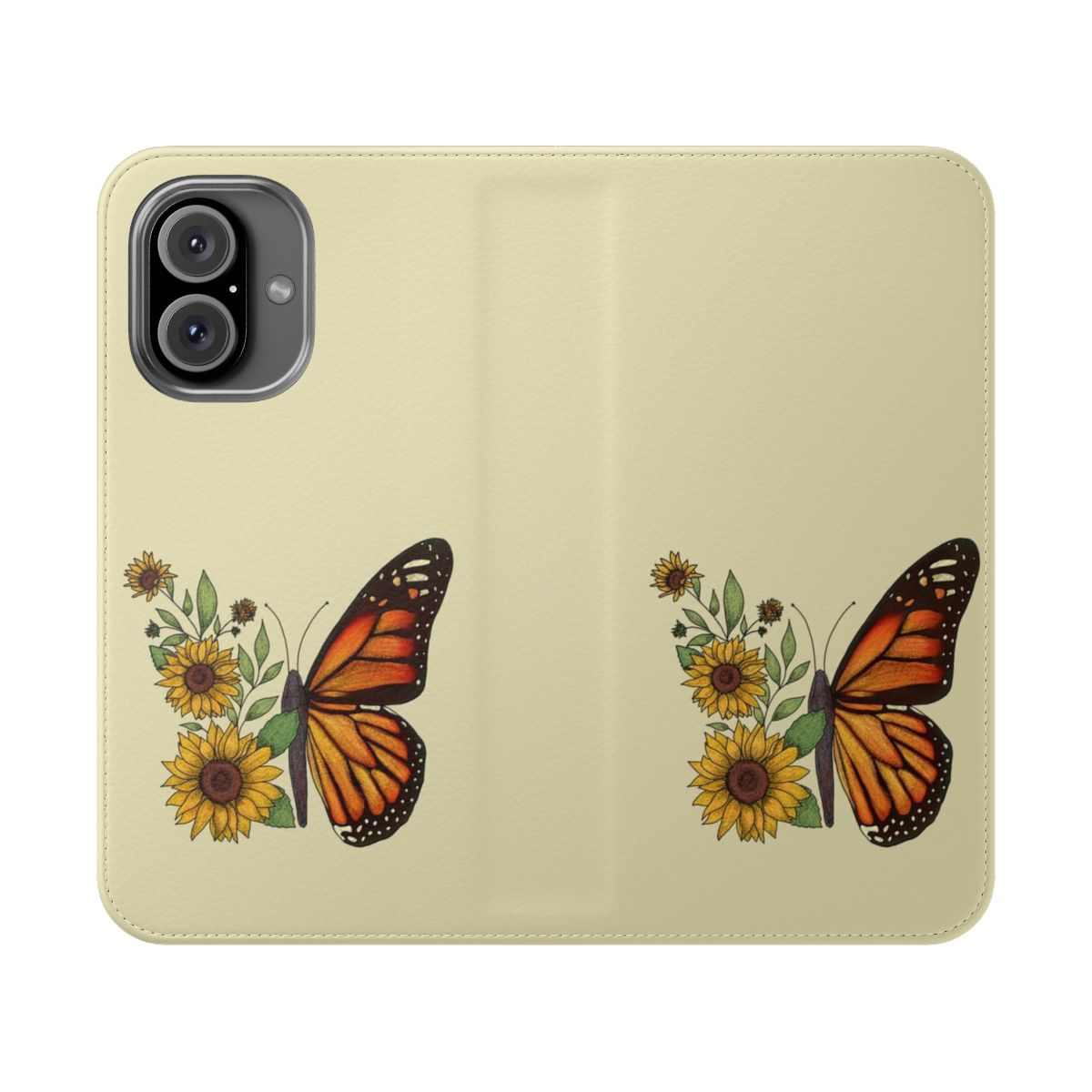 Elegant butterfly and floral design phone case cover