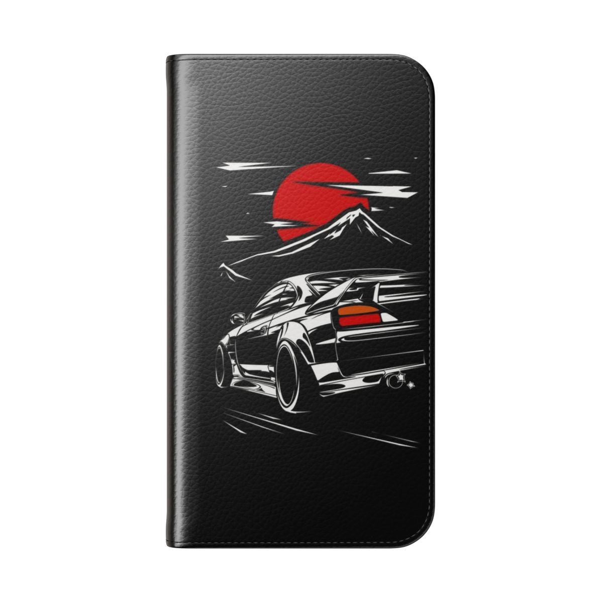 Nissan Silvia S15 inspired flip cover phone case - Folded Back