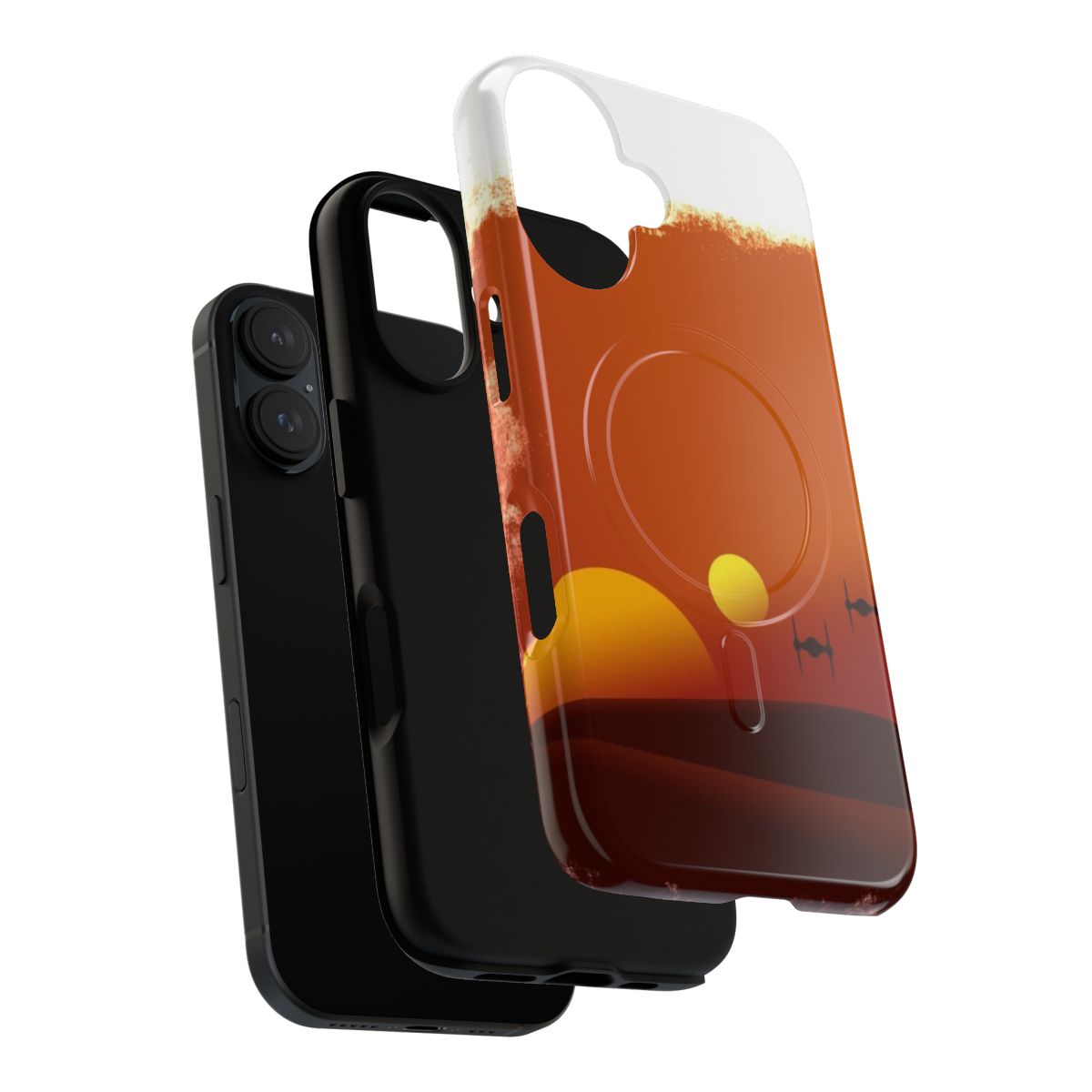 Tatooine-themed magnetic phone case with desert and sunset imagery - Layers