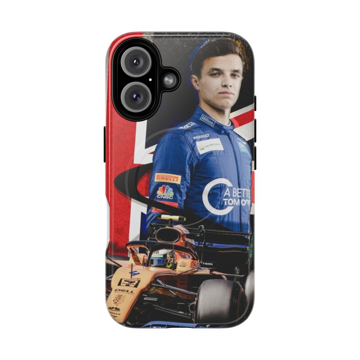 Lando Norris-themed magnetic tough phone case with a bold, sleek design for Formula 1 racing fans