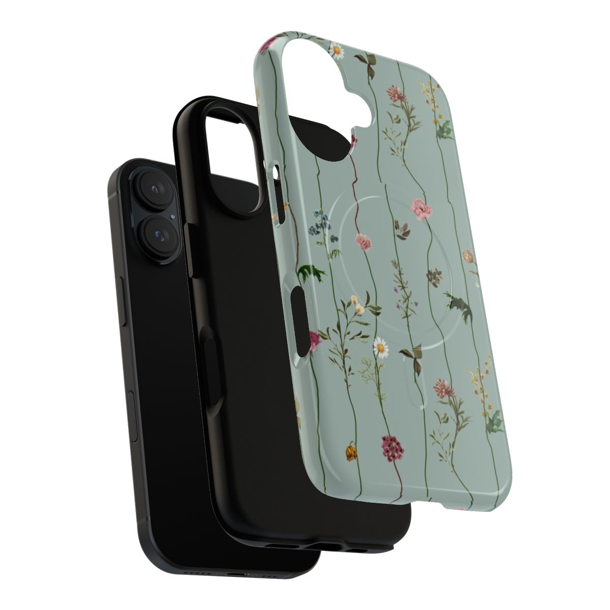 Floral Magnetic Tough Phone Case with Taylor Swift Inspired Design - Layers