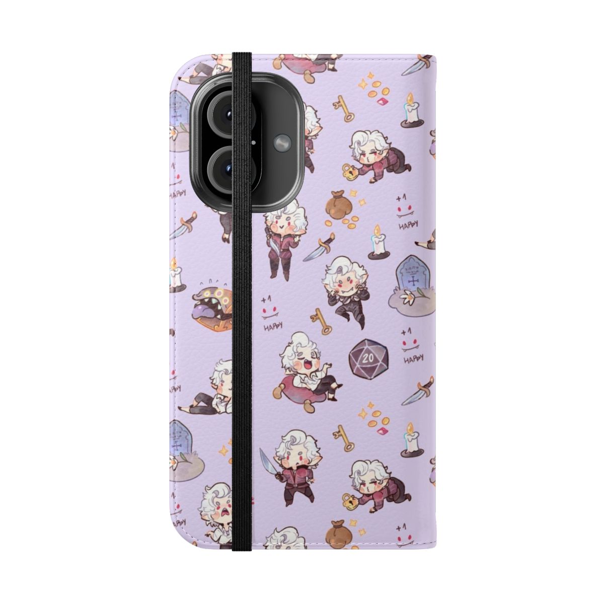 Cozy, cute vampire-themed phone case - Folded Front