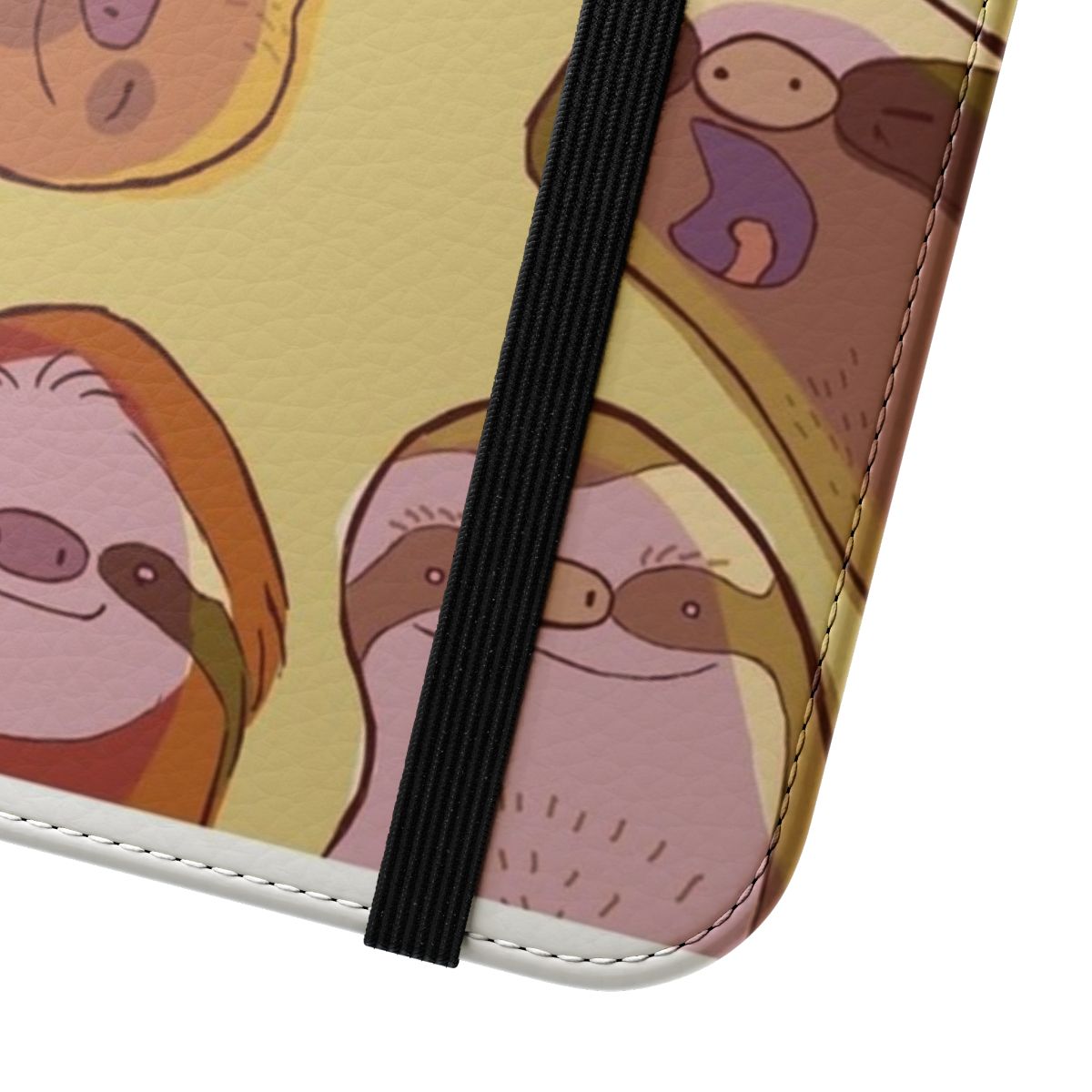 Sloth print flip phone case - Close Up