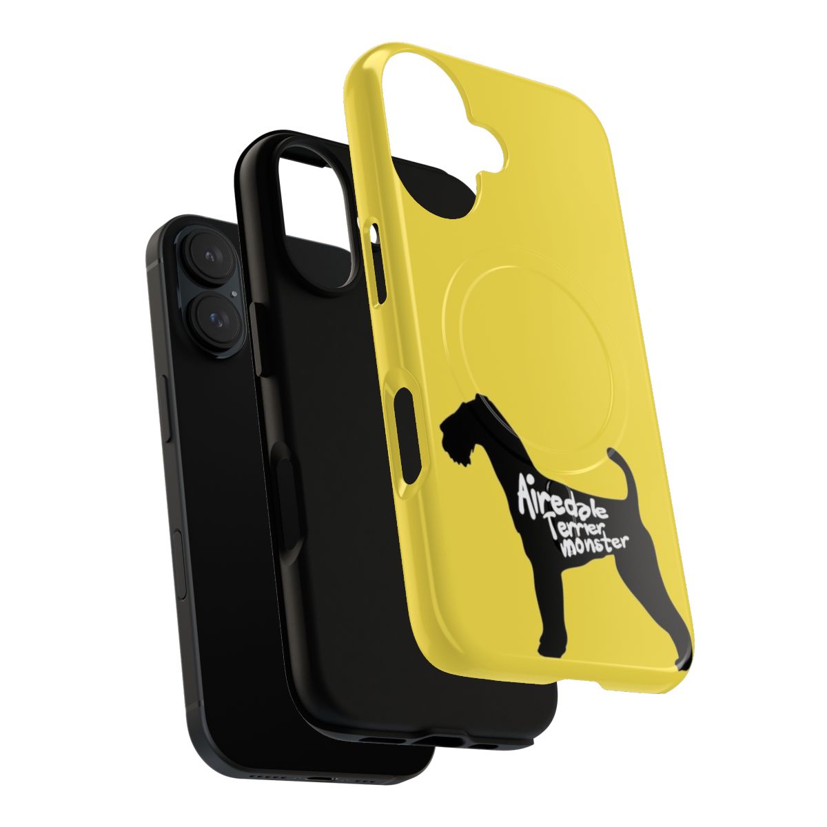 Airedale Terrier dog breed themed phone case with a playful monster design - Layers