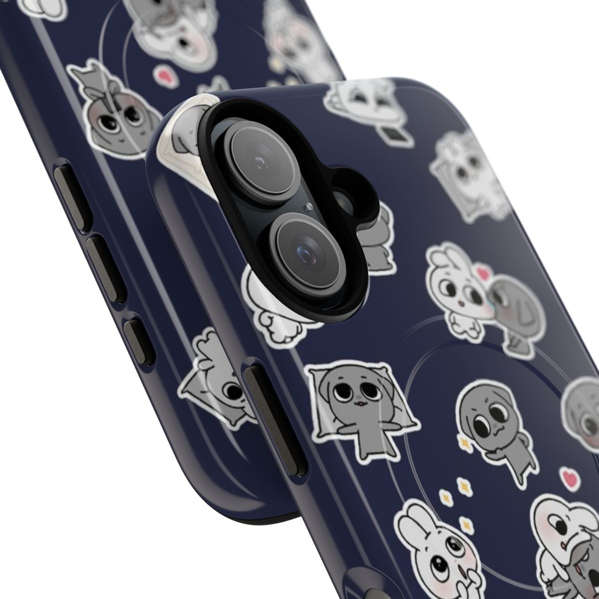 Kkamang pattern magnetic tough phone cases with cute animal designs - Detail