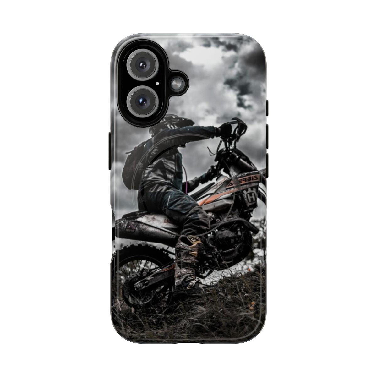 Durable and protective magnetic phone case for enduro racers and extreme motorcycle enthusiasts