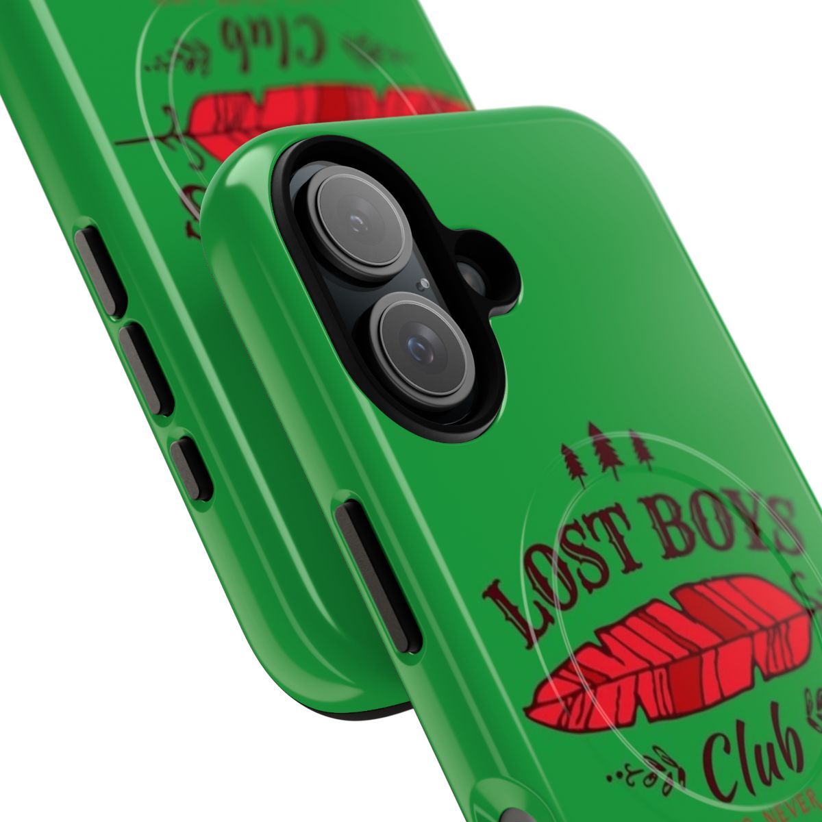 Magnetic tough phone cases with a Peter Pan and Lost Boys Club design - Detail