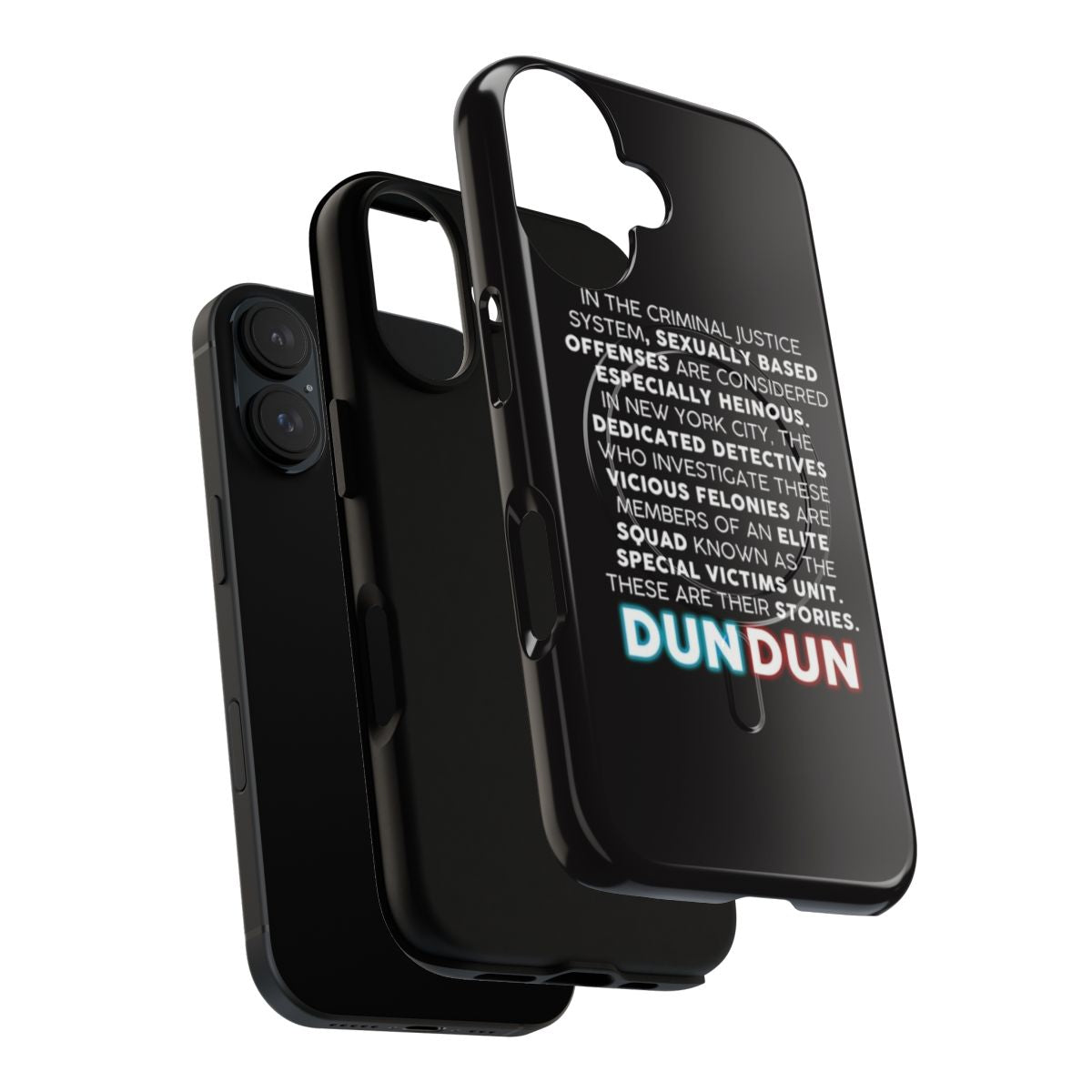 Magnetic tough phone case featuring the iconic Law & Order: SVU opening speech - Layers