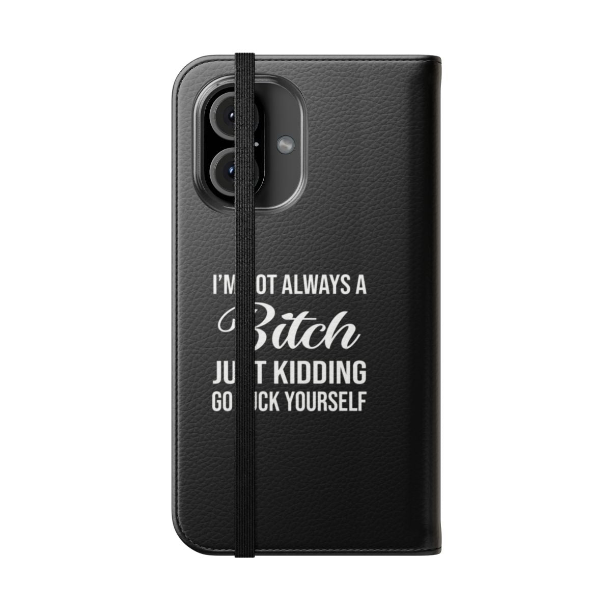 Sarcastic and funny flip phone case with profanity quote - Folded Front