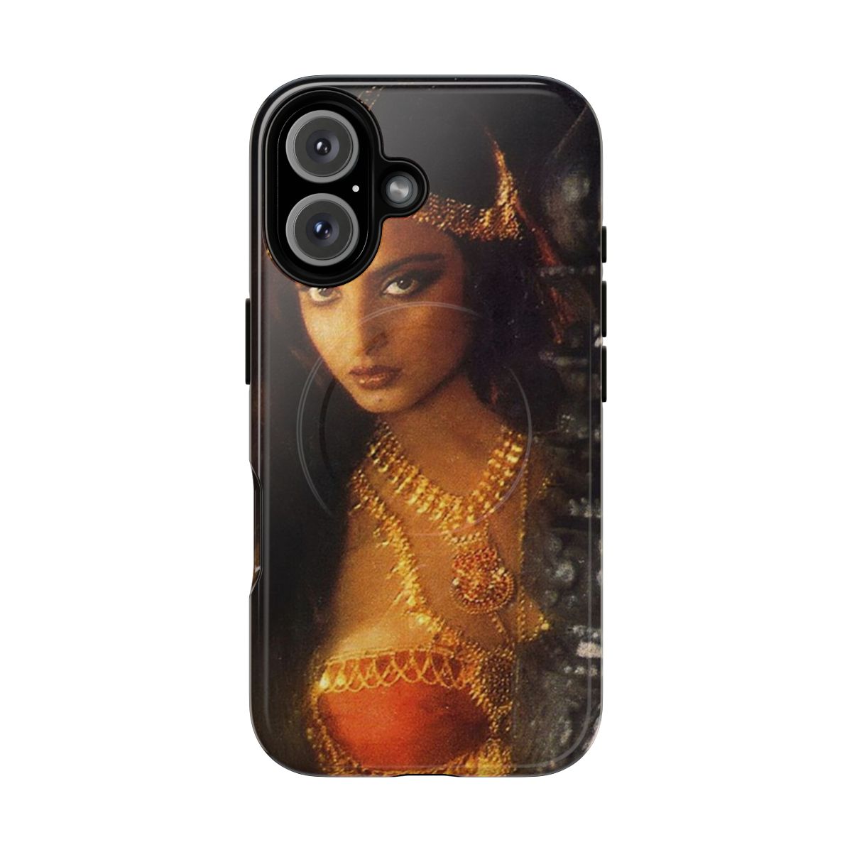 Magnetic phone case design featuring a vintage portrait of a beautiful Indian woman