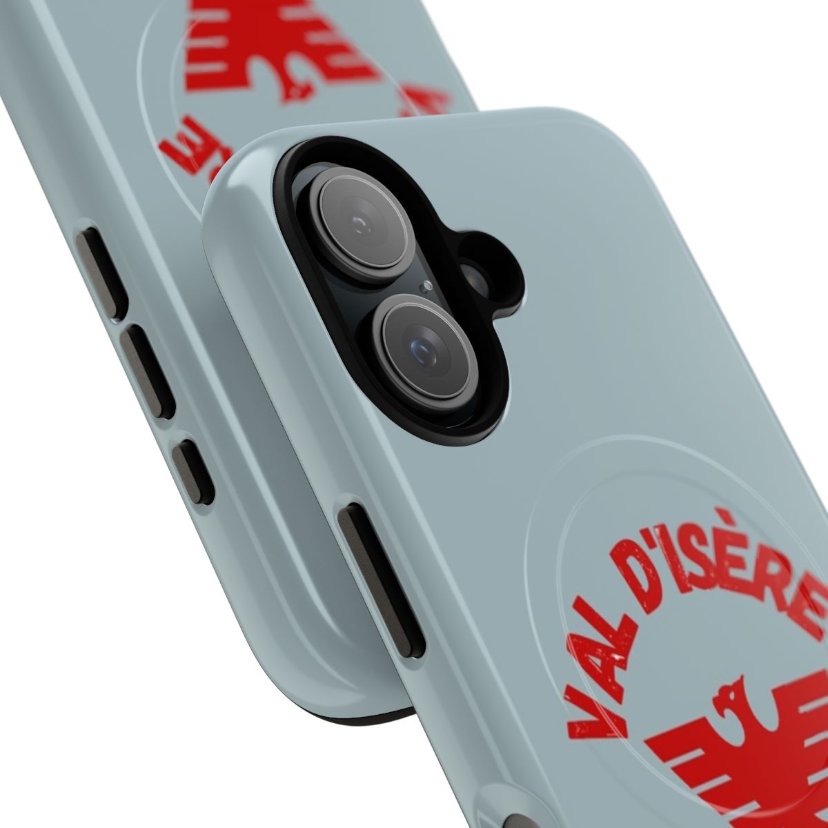 Magnetic phone case featuring the scenic landscape of Val d'Isère, France, perfect for ski enthusiasts. - Detail