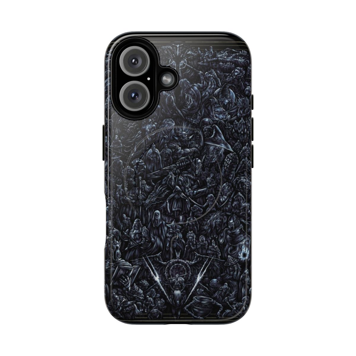 Elden Ring and Dark Souls inspired magnetic tough phone case with engraved design