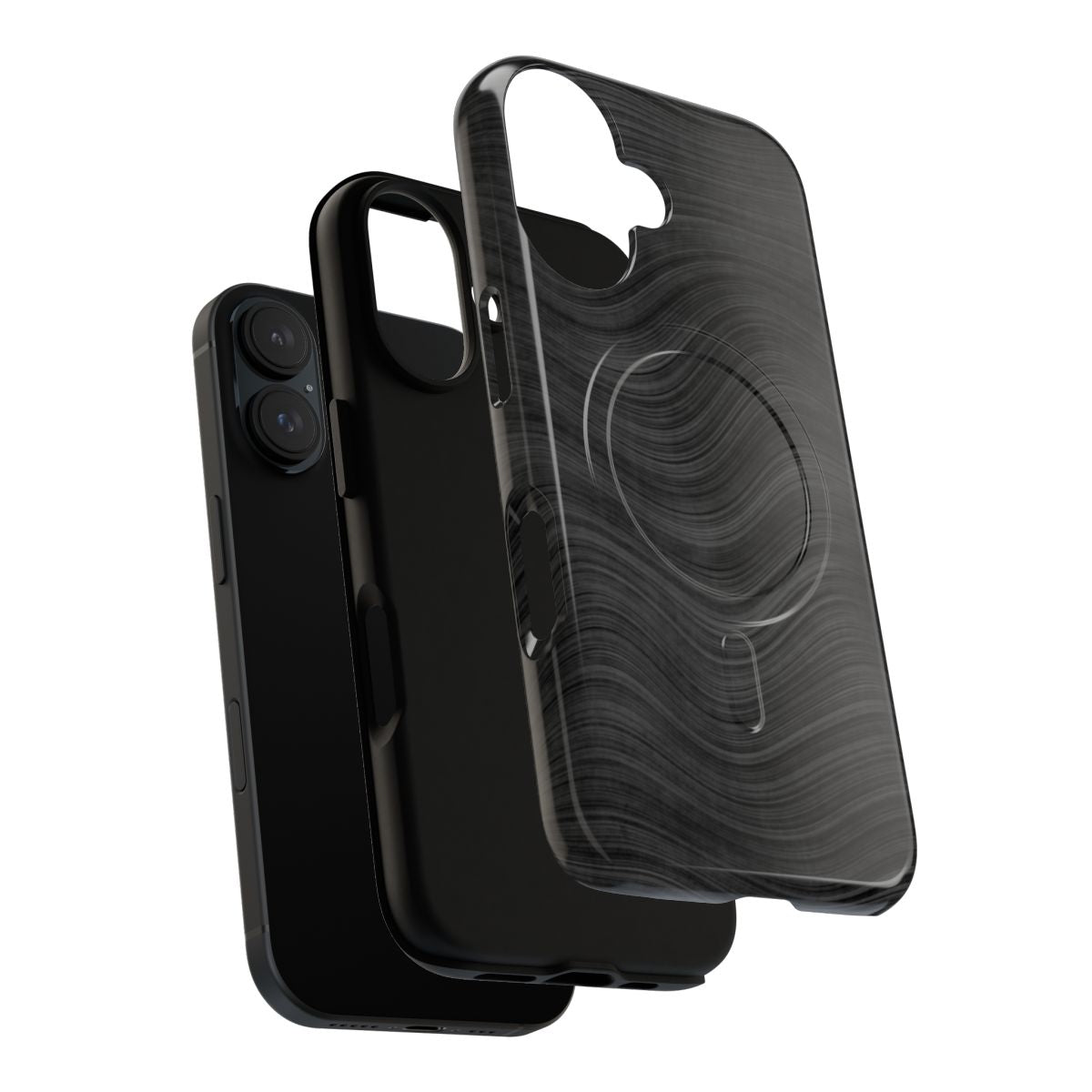 Beskar steel-inspired magnetic tough phone case with dark steel finish - Layers