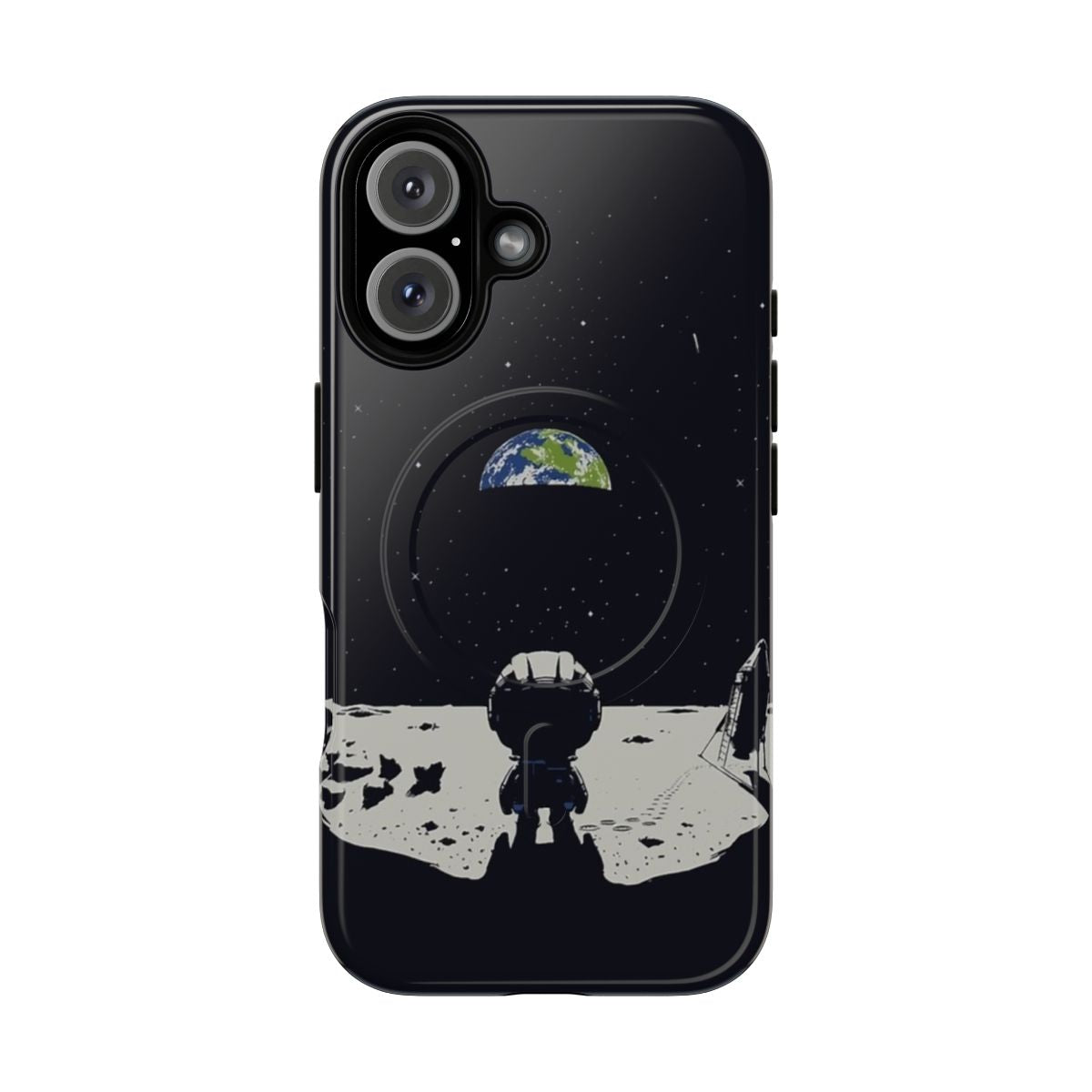 Magnetic phone case with Kerbal Space Program design