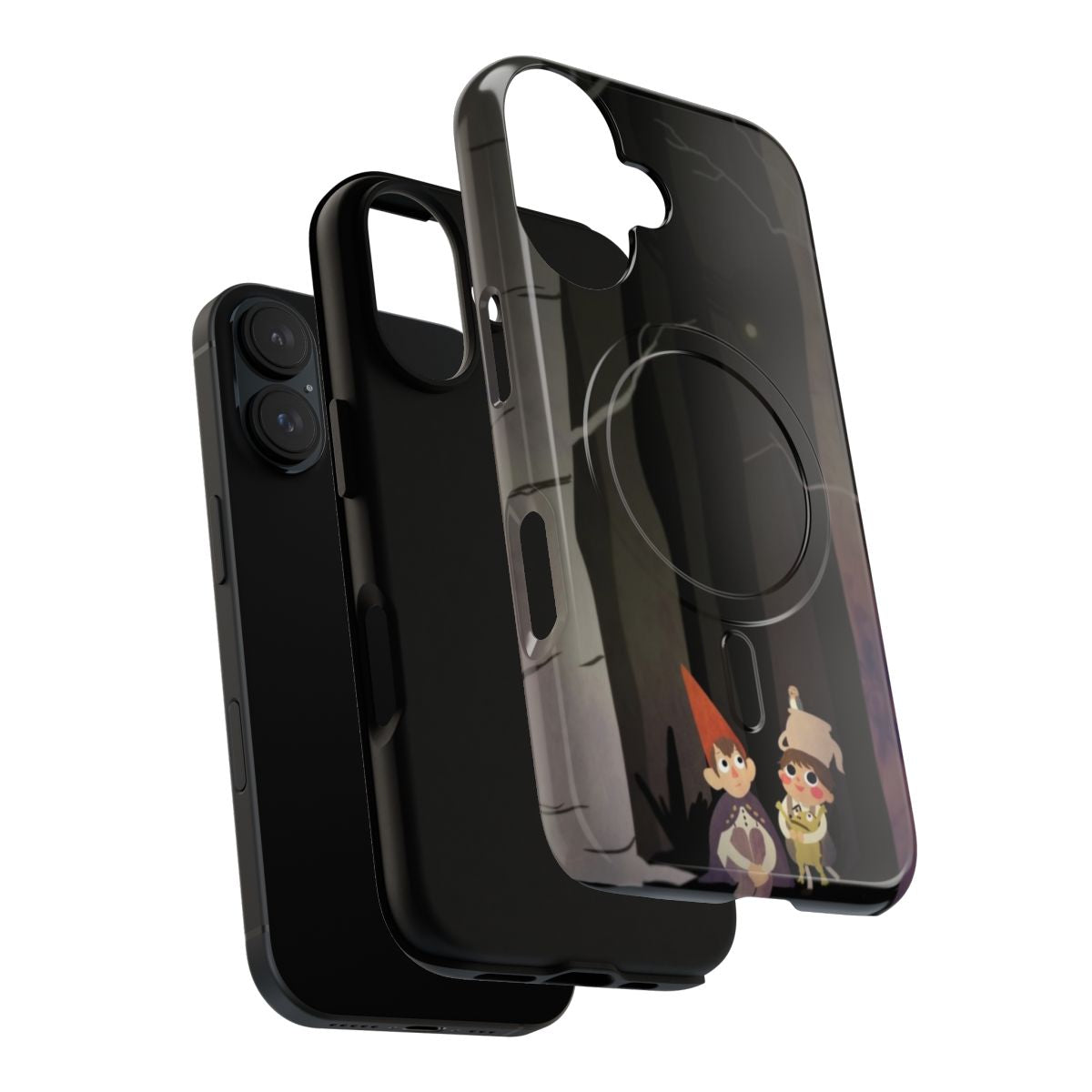 Over the Garden Wall-inspired phone case with dark, creepy forest imagery - Layers